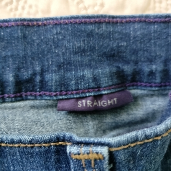 NYDJ Women's Blue dark wash Straight jeans size 10 - Picture 4 of 10
